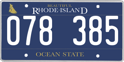 RI license plate 078385