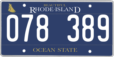 RI license plate 078389