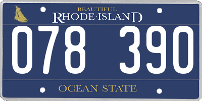 RI license plate 078390