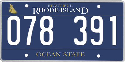 RI license plate 078391