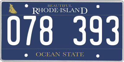 RI license plate 078393