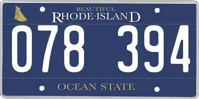 RI license plate 078394