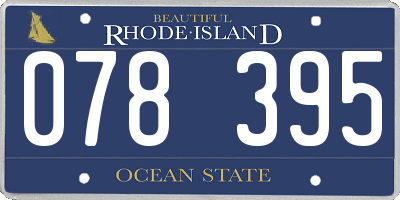 RI license plate 078395