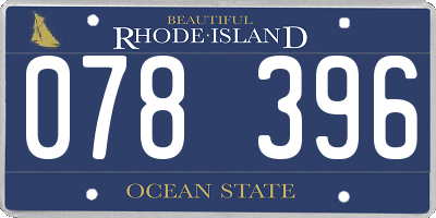 RI license plate 078396