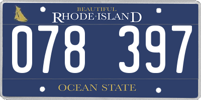 RI license plate 078397