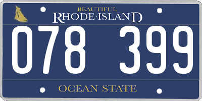 RI license plate 078399