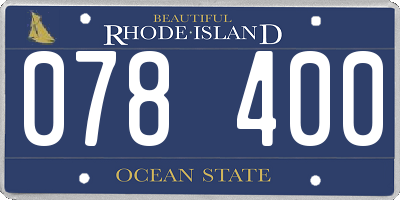 RI license plate 078400