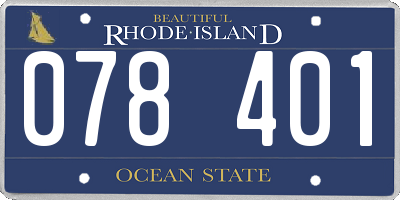 RI license plate 078401