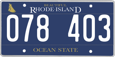 RI license plate 078403