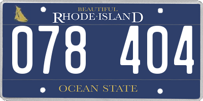 RI license plate 078404