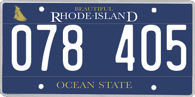RI license plate 078405