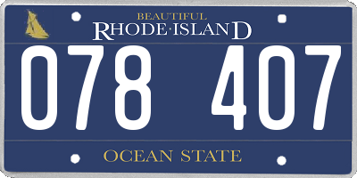 RI license plate 078407