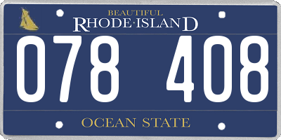 RI license plate 078408