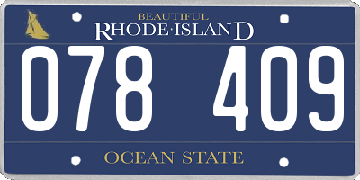 RI license plate 078409