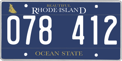 RI license plate 078412