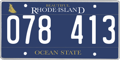 RI license plate 078413