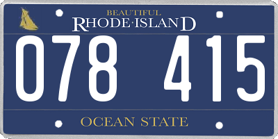 RI license plate 078415
