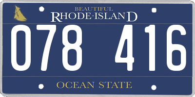 RI license plate 078416