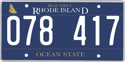 RI license plate 078417