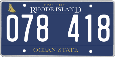 RI license plate 078418