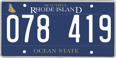 RI license plate 078419