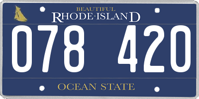 RI license plate 078420