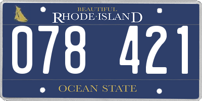 RI license plate 078421