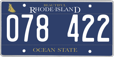 RI license plate 078422