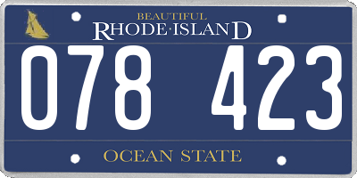 RI license plate 078423