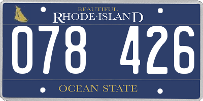 RI license plate 078426