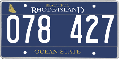 RI license plate 078427