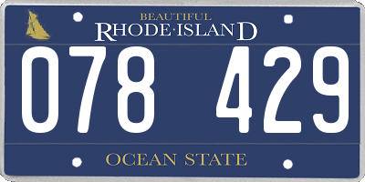 RI license plate 078429