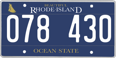 RI license plate 078430