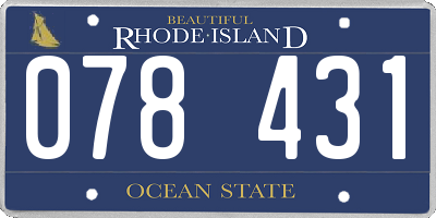 RI license plate 078431