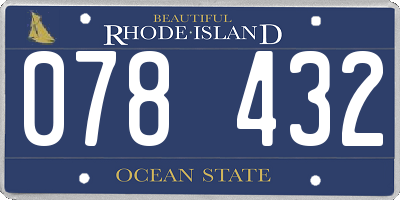 RI license plate 078432