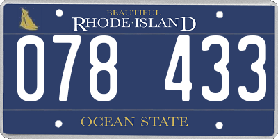 RI license plate 078433