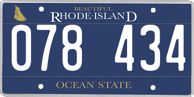 RI license plate 078434