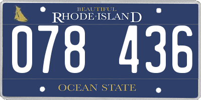 RI license plate 078436