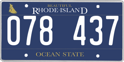 RI license plate 078437