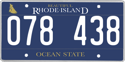 RI license plate 078438