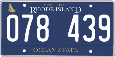 RI license plate 078439