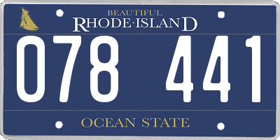 RI license plate 078441