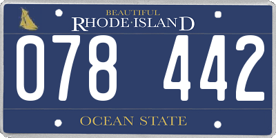 RI license plate 078442