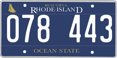 RI license plate 078443