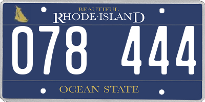 RI license plate 078444