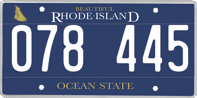 RI license plate 078445