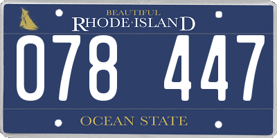 RI license plate 078447