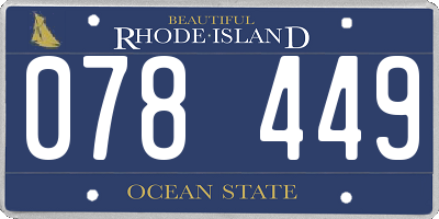 RI license plate 078449