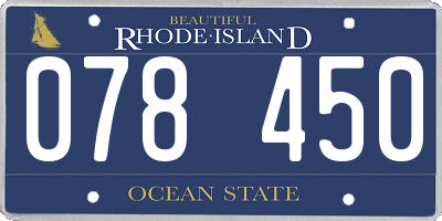 RI license plate 078450