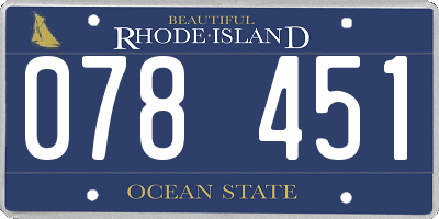 RI license plate 078451